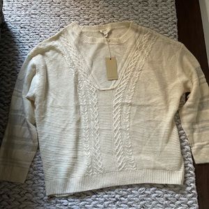 New With Tags White Cable Knit Sweater - Freeway